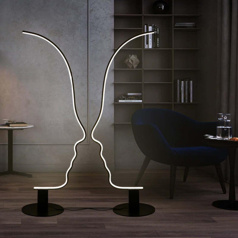 Minimalist Arched Oval-Profile LED Floor Lamp