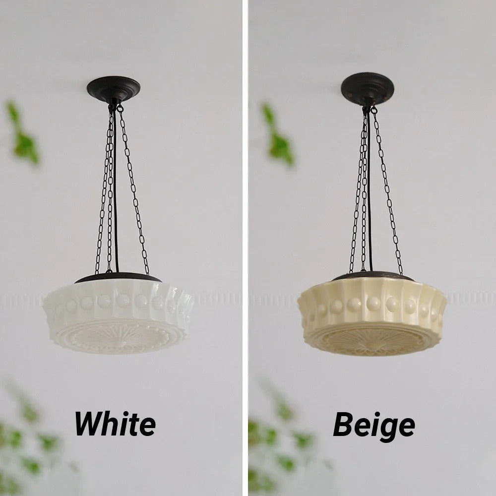 Industrial Relief-Textured Dome Pendant Light