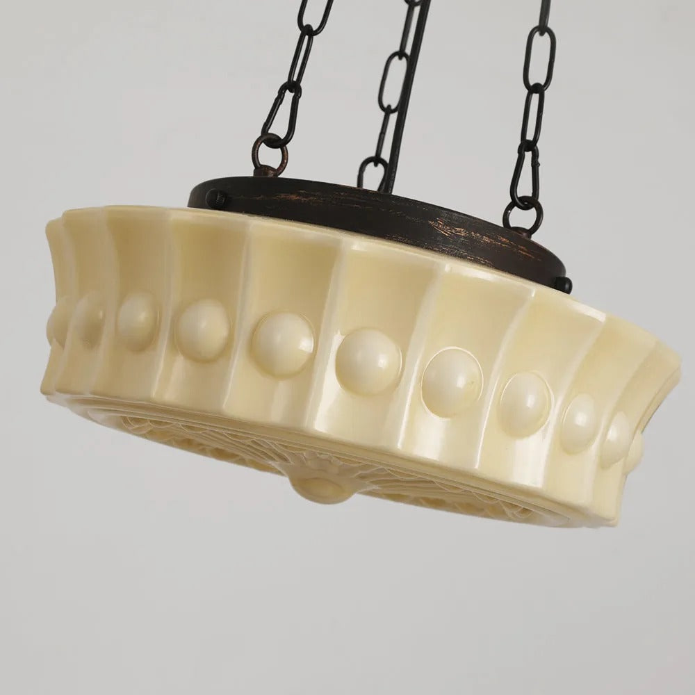Industrial Relief-Textured Dome Pendant Light