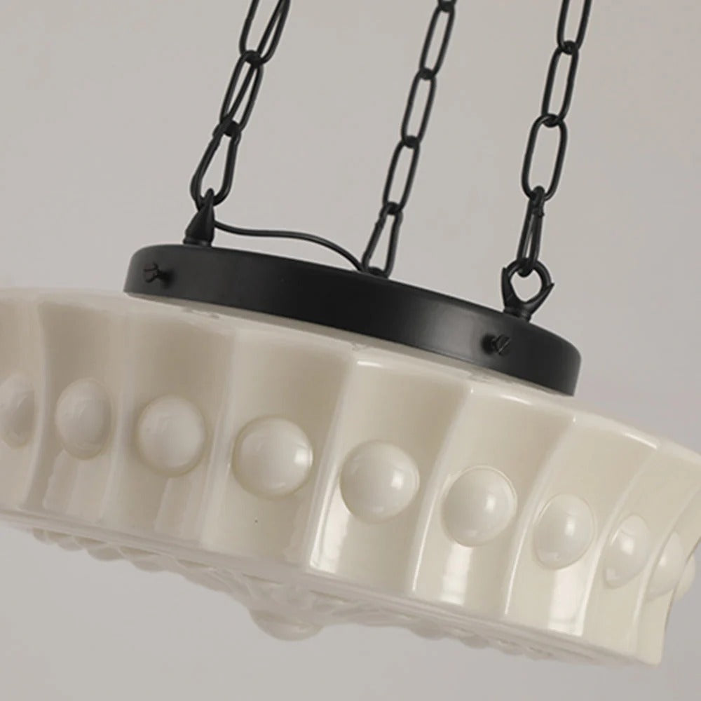 Industrial Relief-Textured Dome Pendant Light