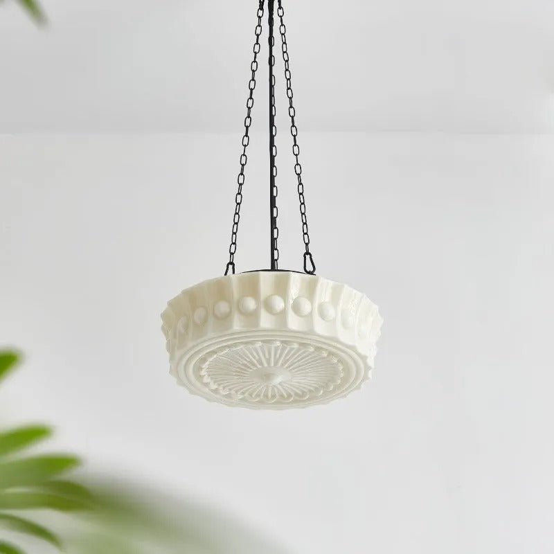 Industrial Relief-Textured Dome Pendant Light