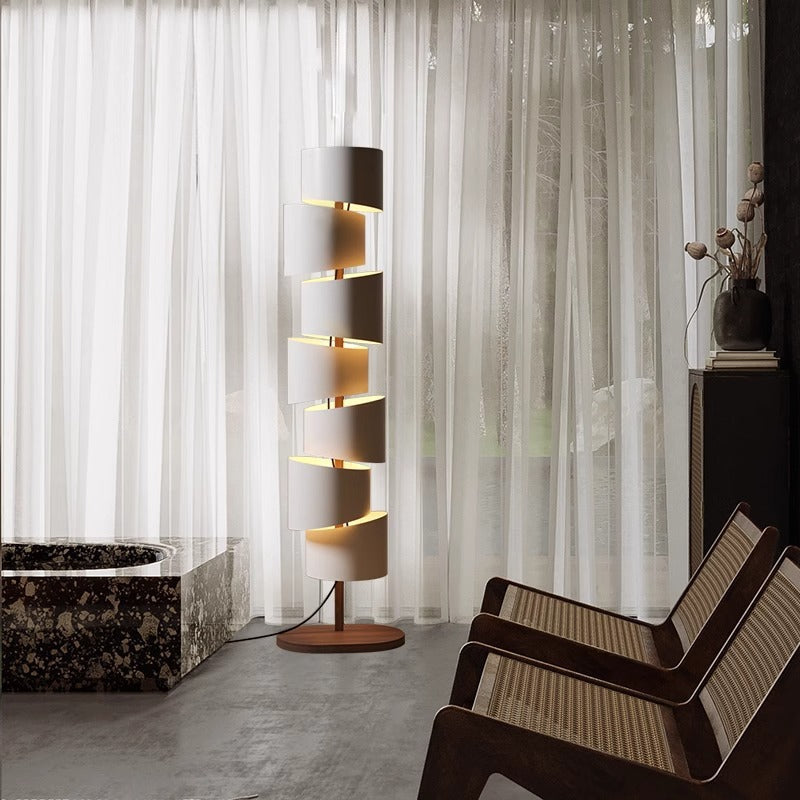 Minimalist Floor Lamp with Cascading Cylinders