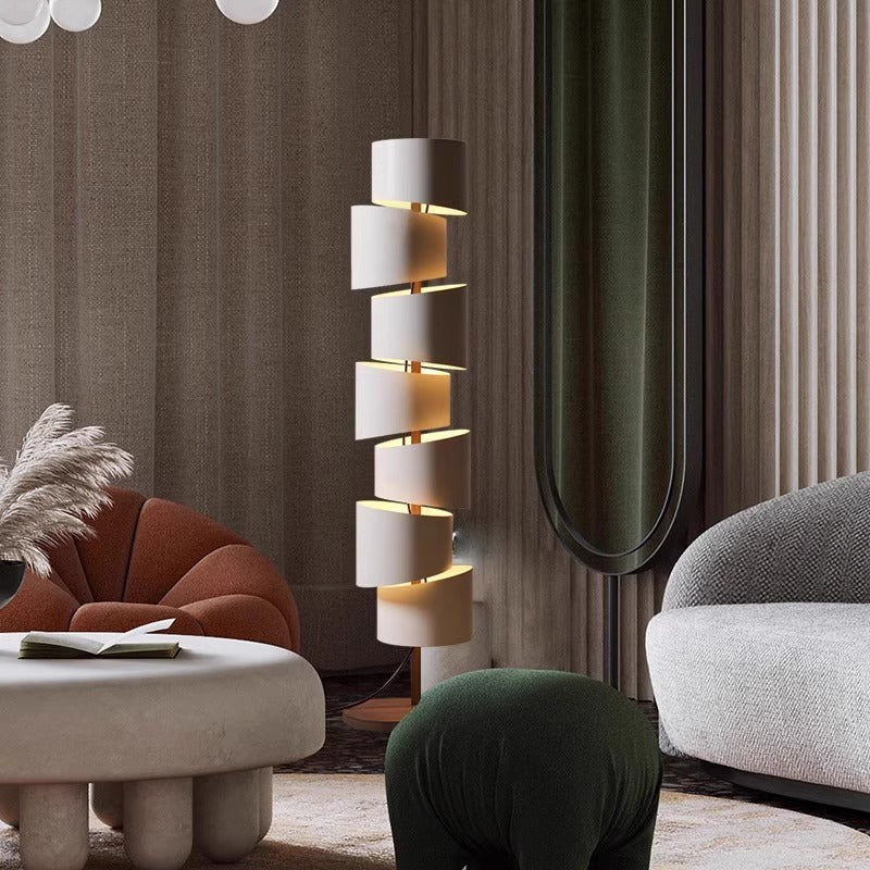 Minimalist Floor Lamp with Cascading Cylinders