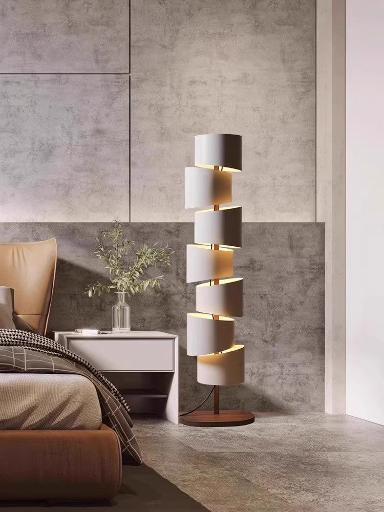 Minimalist Floor Lamp with Cascading Cylinders