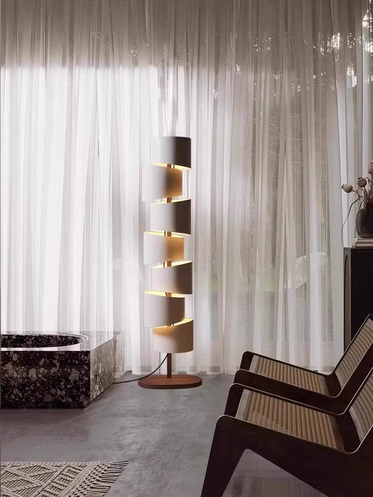 Minimalist Floor Lamp with Cascading Cylinders