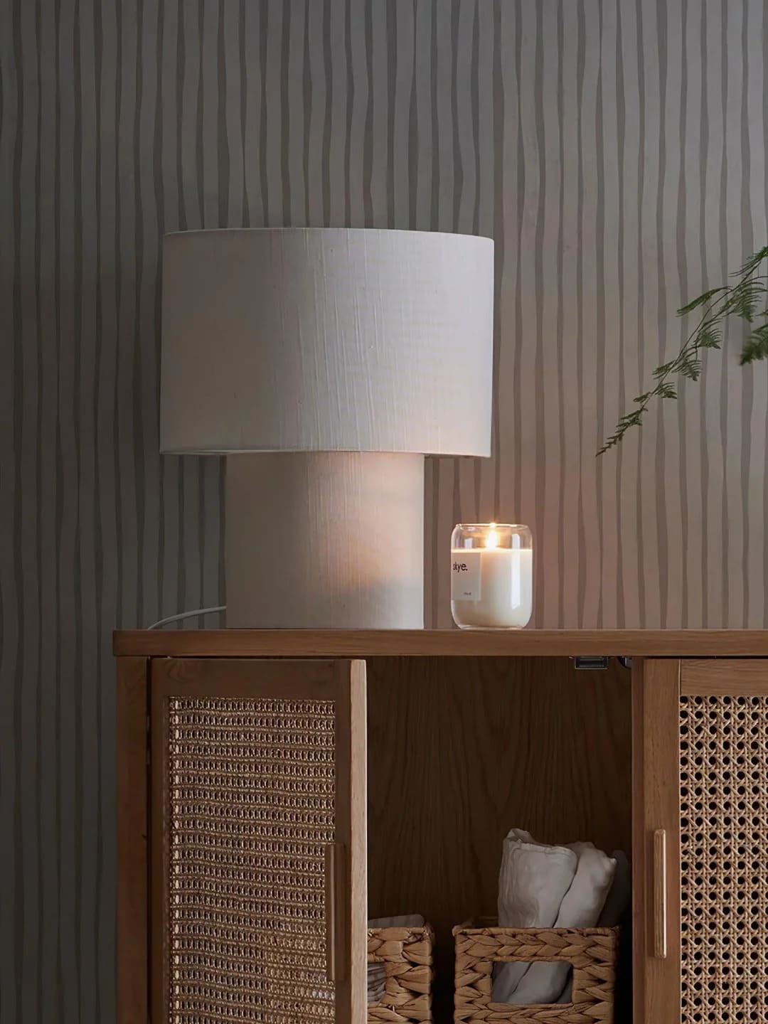 Modern Minimalist Large Drum Shade Table Lamp