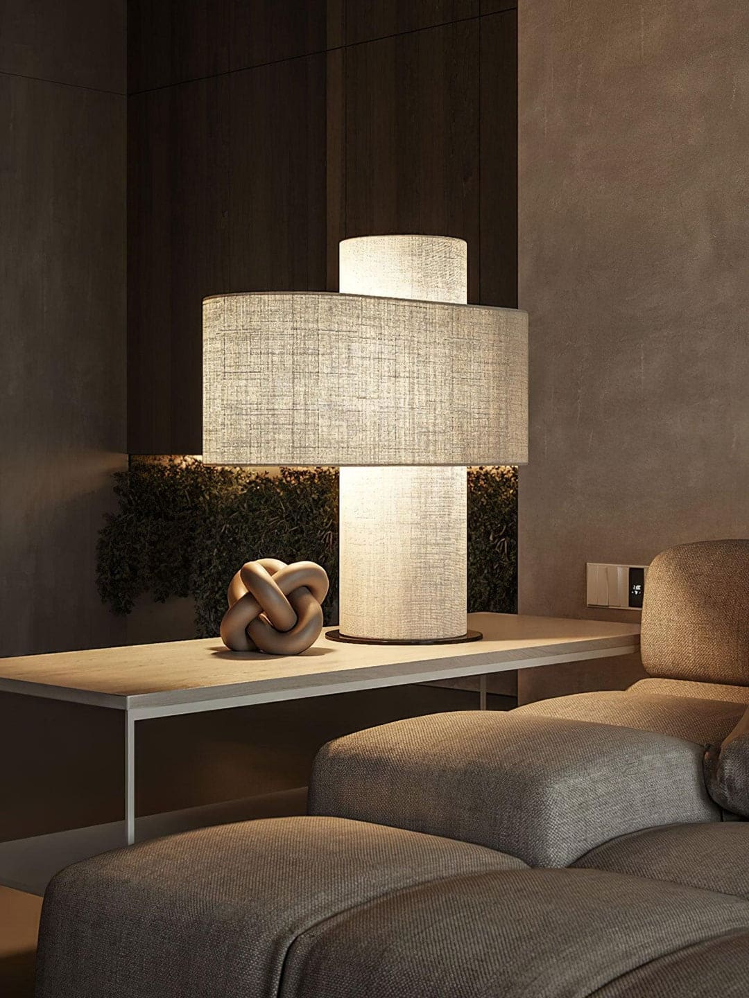 Modern Minimalist Large Drum Shade Table Lamp