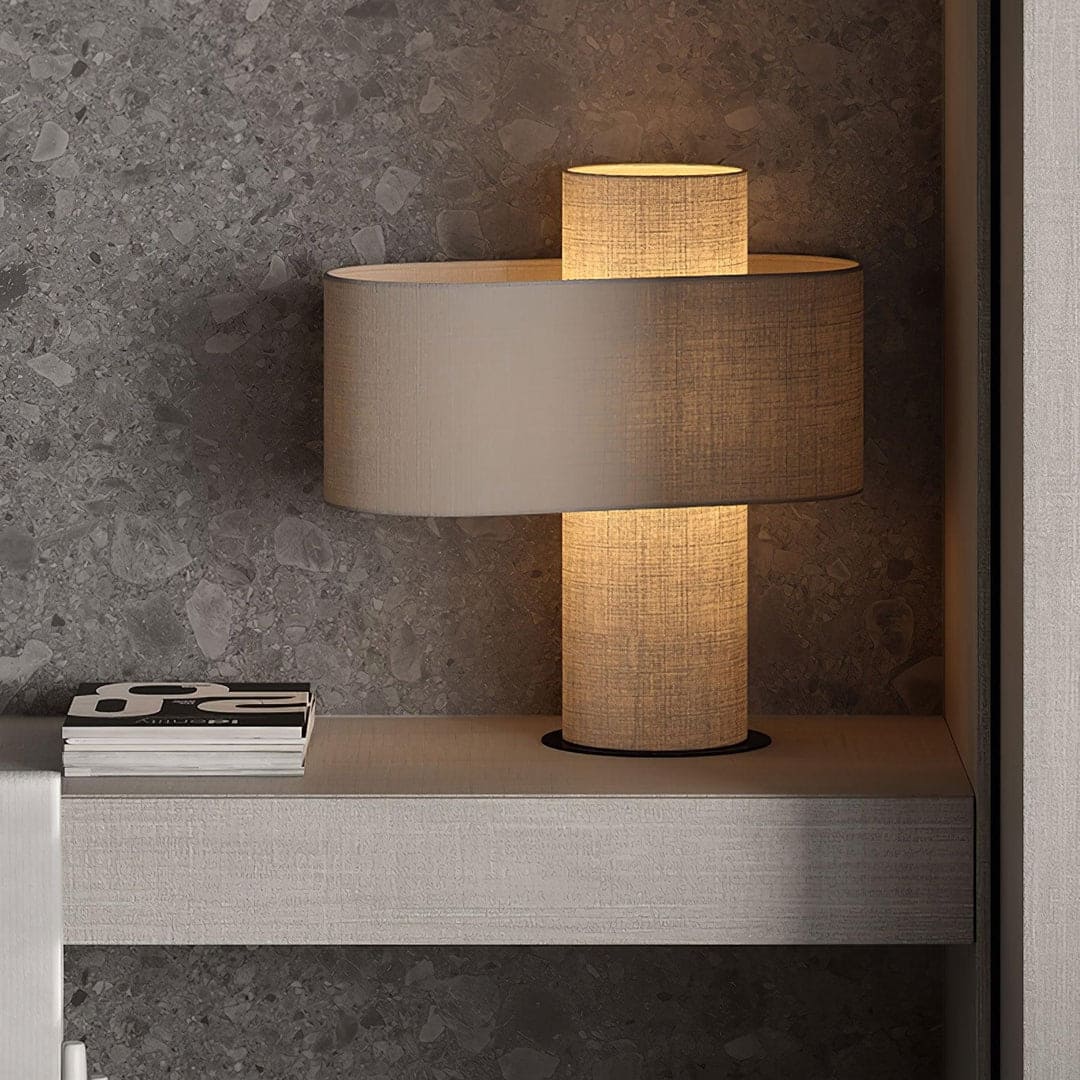 Modern Minimalist Large Drum Shade Table Lamp