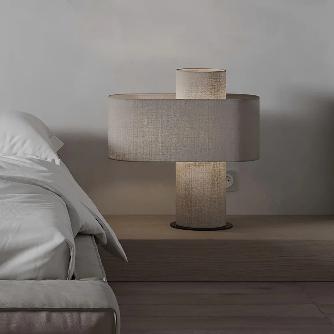 Modern Minimalist Large Drum Shade Table Lamp