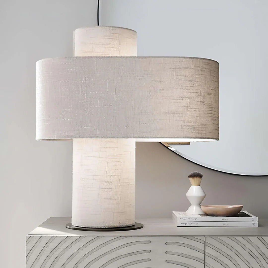 Modern Minimalist Large Drum Shade Table Lamp