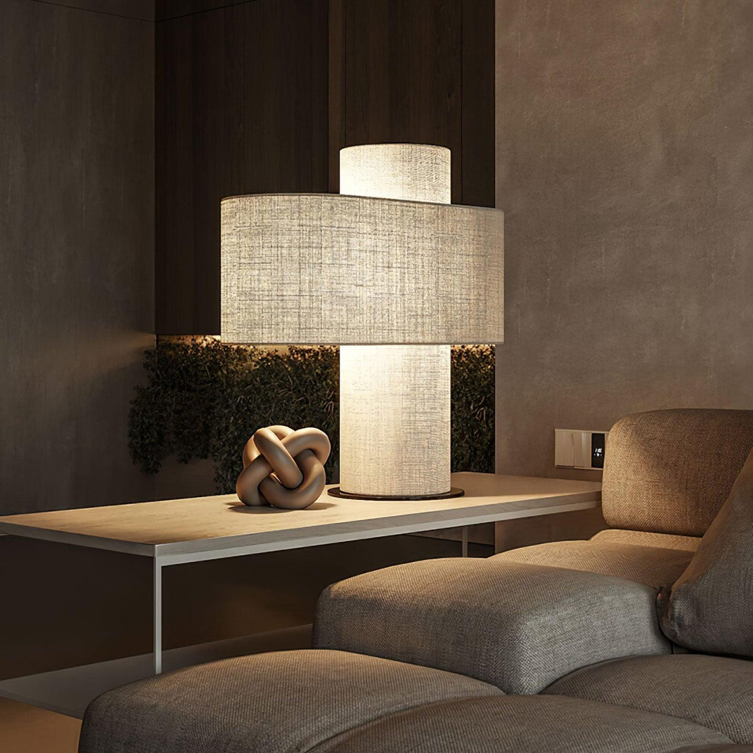 Modern Minimalist Large Drum Shade Table Lamp