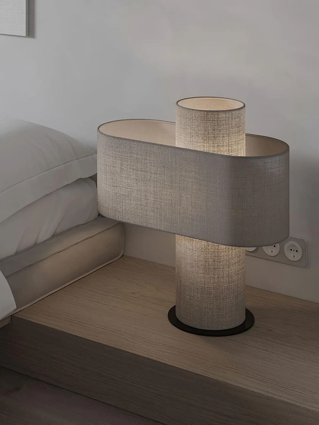 Modern Minimalist Large Drum Shade Table Lamp