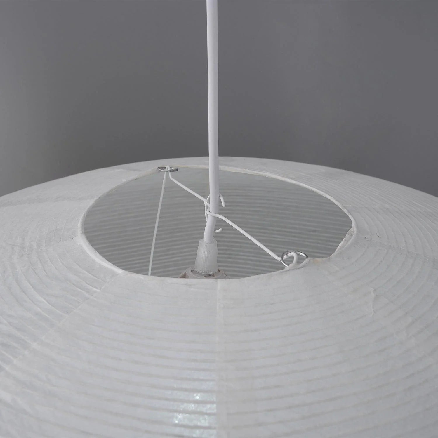 Japandi Ellipsoidal Parallel-Ribbed Pendant Light