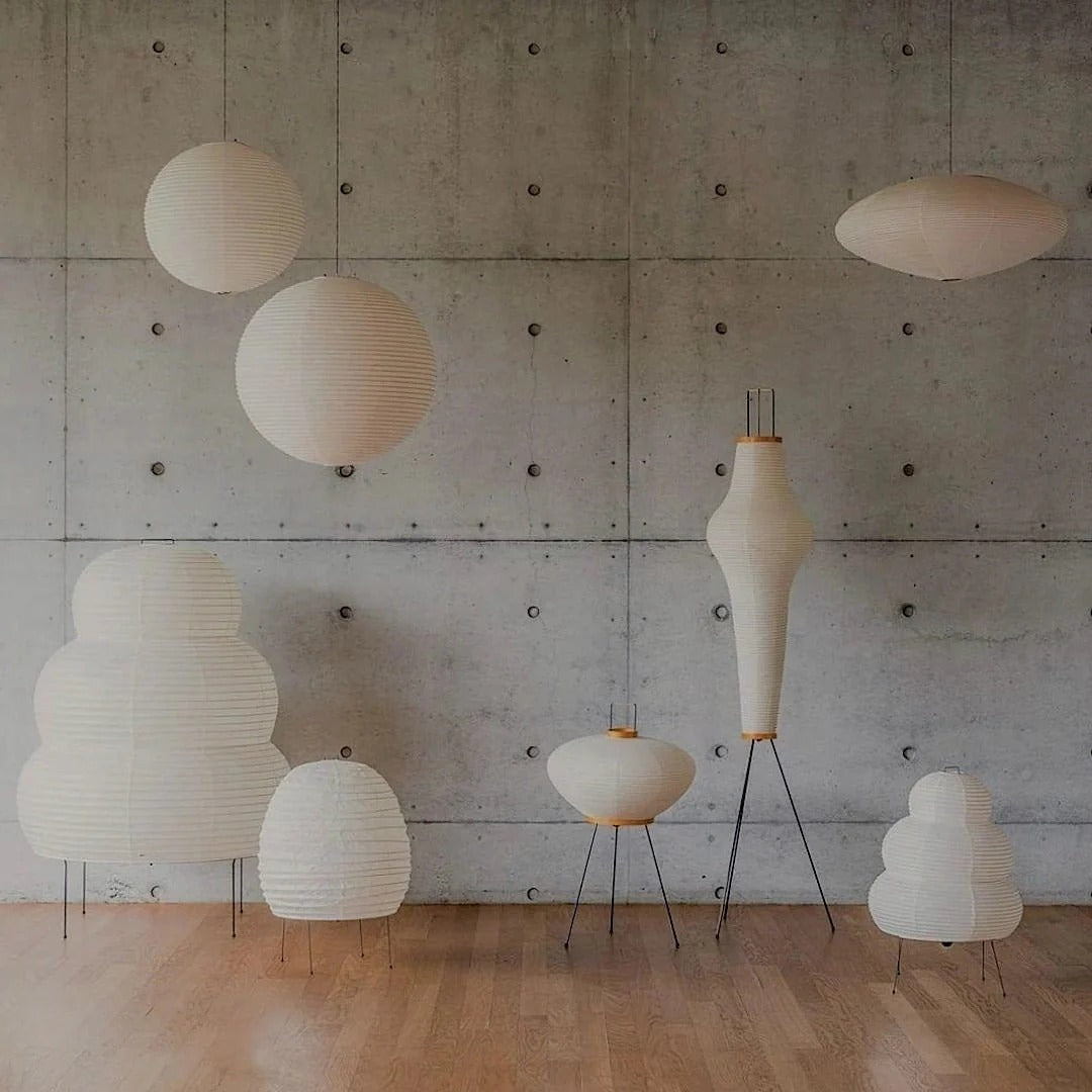Japandi Ellipsoidal Parallel-Ribbed Pendant Light