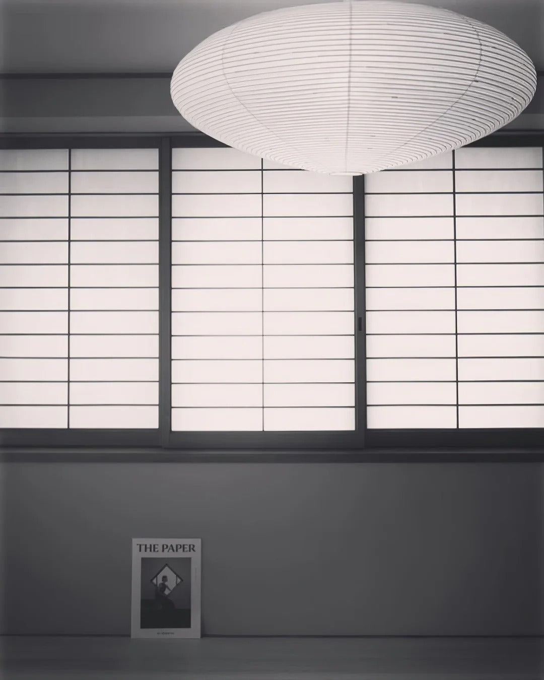 Japandi Ellipsoidal Parallel-Ribbed Pendant Light