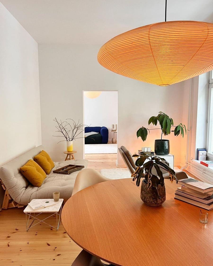 Japandi Ellipsoidal Parallel-Ribbed Pendant Light