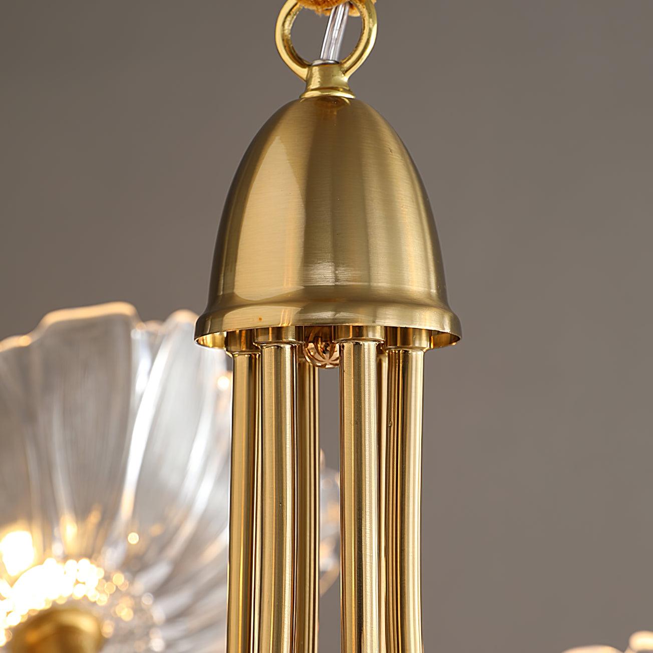 Art Deco Chandelier & Vintage Leaf Shade Design