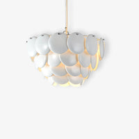 Contemporary Multi-Tiered Oval-Dome Chandelier