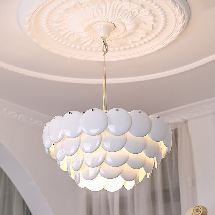 Contemporary Multi-Tiered Oval-Dome Chandelier