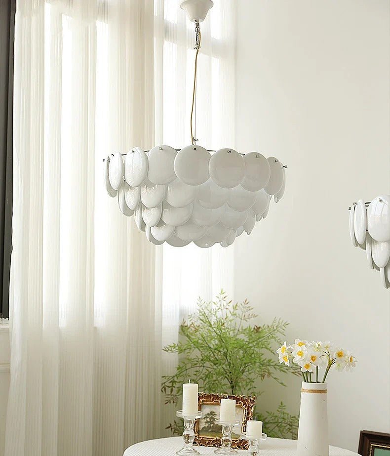 Contemporary Multi-Tiered Oval-Dome Chandelier