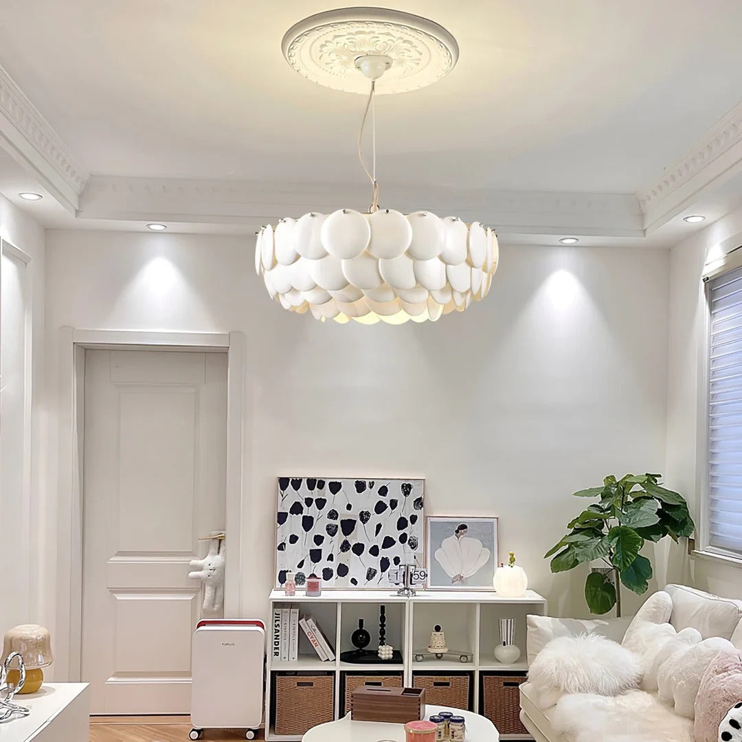 Contemporary Multi-Tiered Oval-Dome Chandelier
