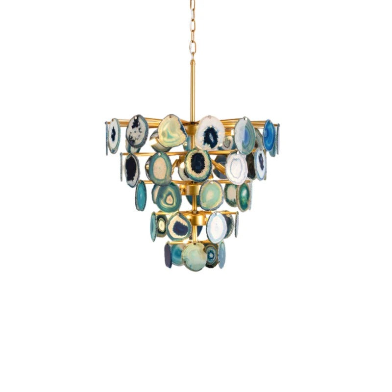 Eclectic Boho Chandelier – Multi-Tiered Agate