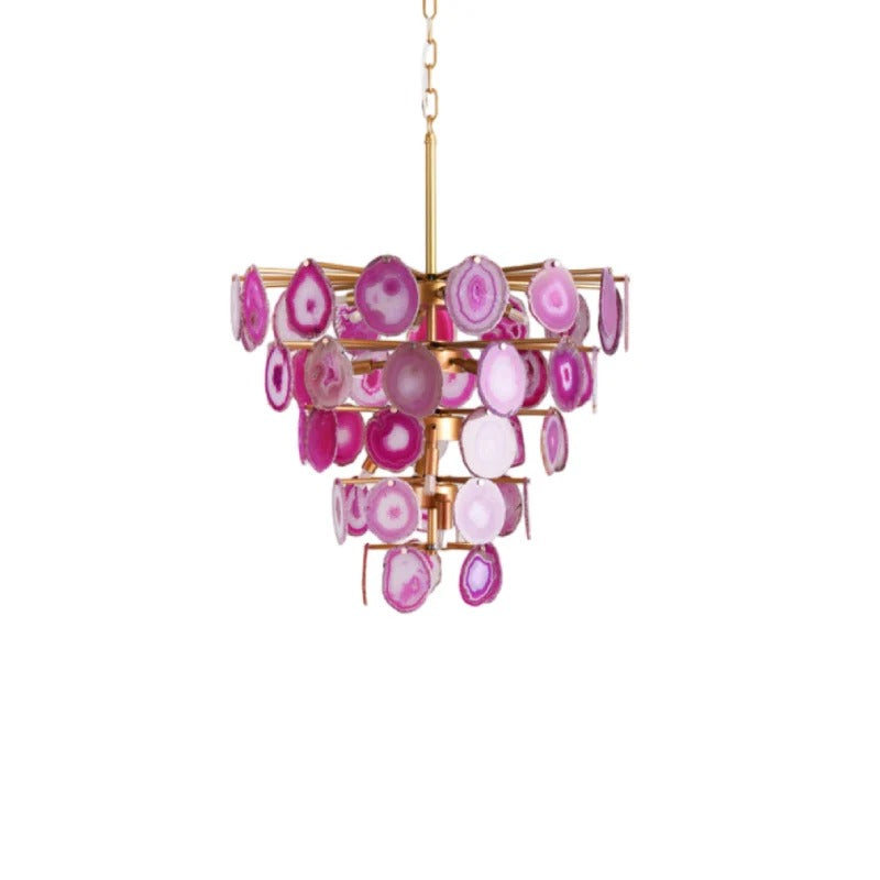 Eclectic Boho Chandelier – Multi-Tiered Agate