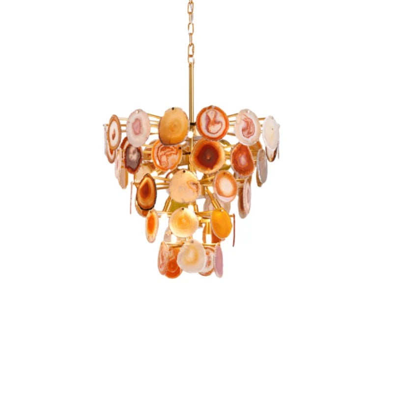 Eclectic Boho Chandelier – Multi-Tiered Agate