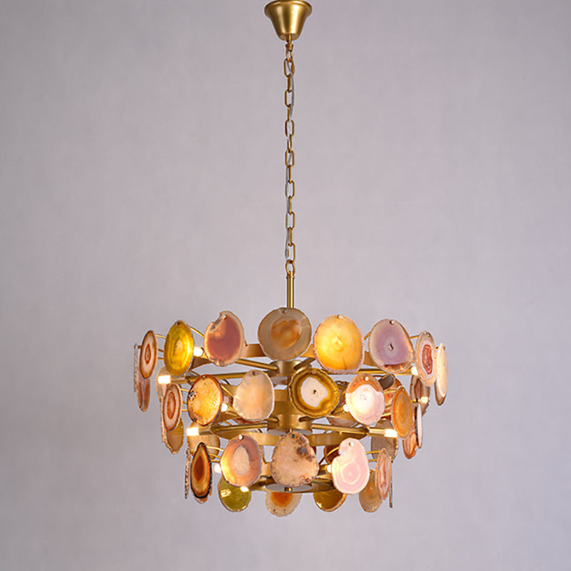 Boho Multi-tier Agate Chandelier, Eclectic Flair