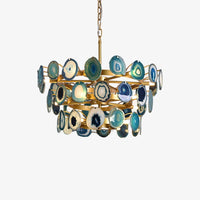 Boho Multi-tier Agate Chandelier, Eclectic Flair