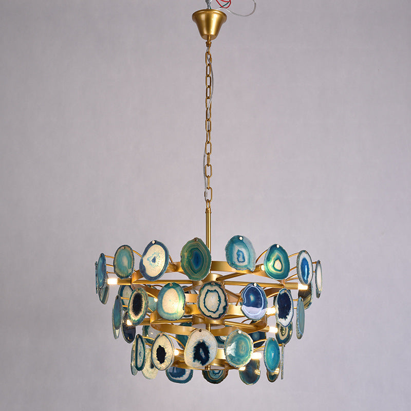 Boho Multi-tier Agate Chandelier, Eclectic Flair