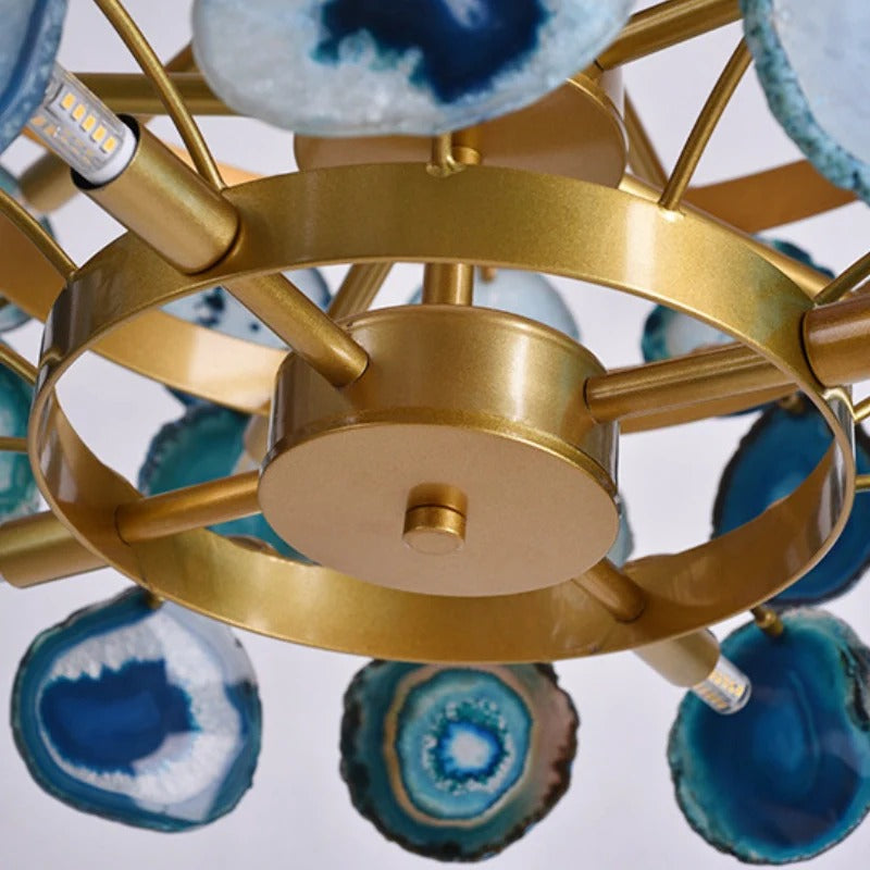 Boho Multi-tier Agate Chandelier, Eclectic Flair
