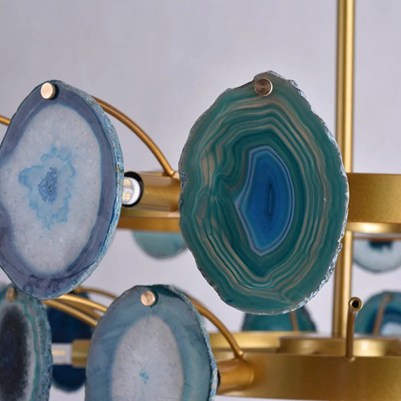Boho Multi-tier Agate Chandelier, Eclectic Flair