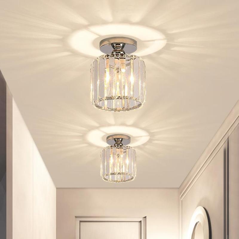 Art Deco Vertical Striped Semi-Flush Mount Light