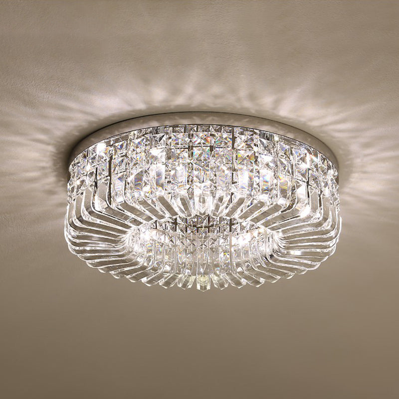 Art Deco Flush Mount Fixture Cylindrical Form