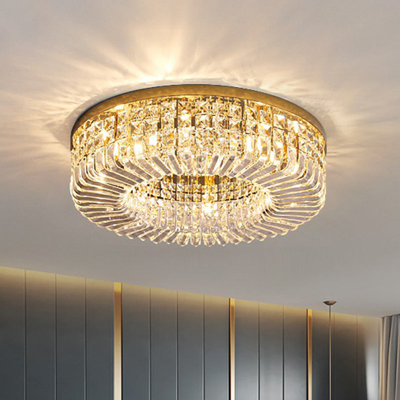 Art Deco Flush Mount Fixture Cylindrical Form