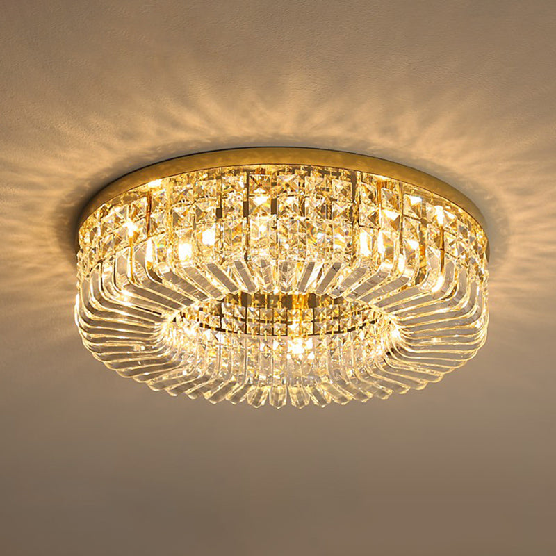 Art Deco Flush Mount Fixture Cylindrical Form