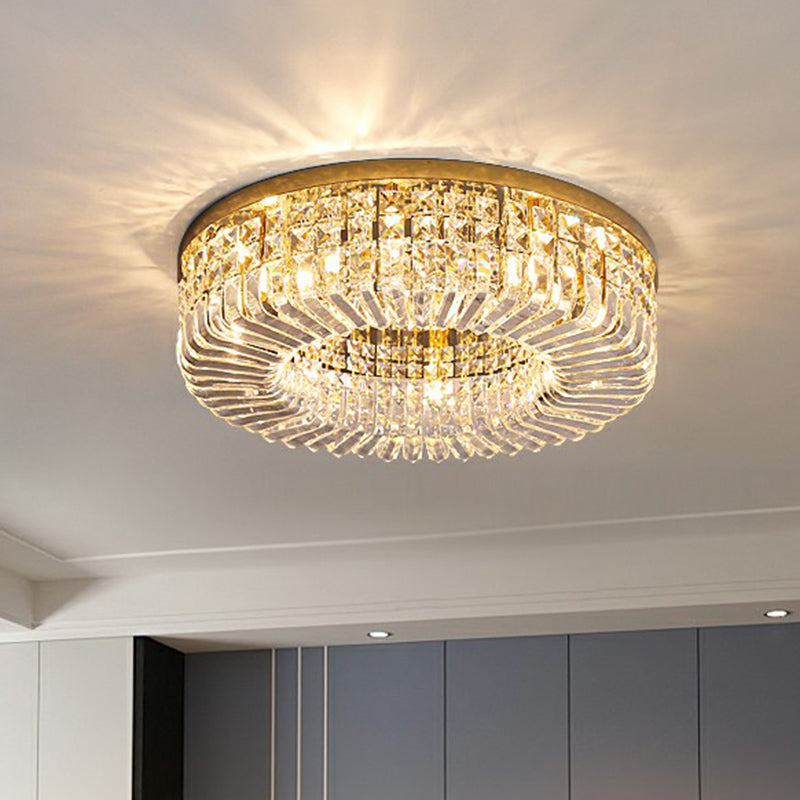 Art Deco Flush Mount Fixture Cylindrical Form