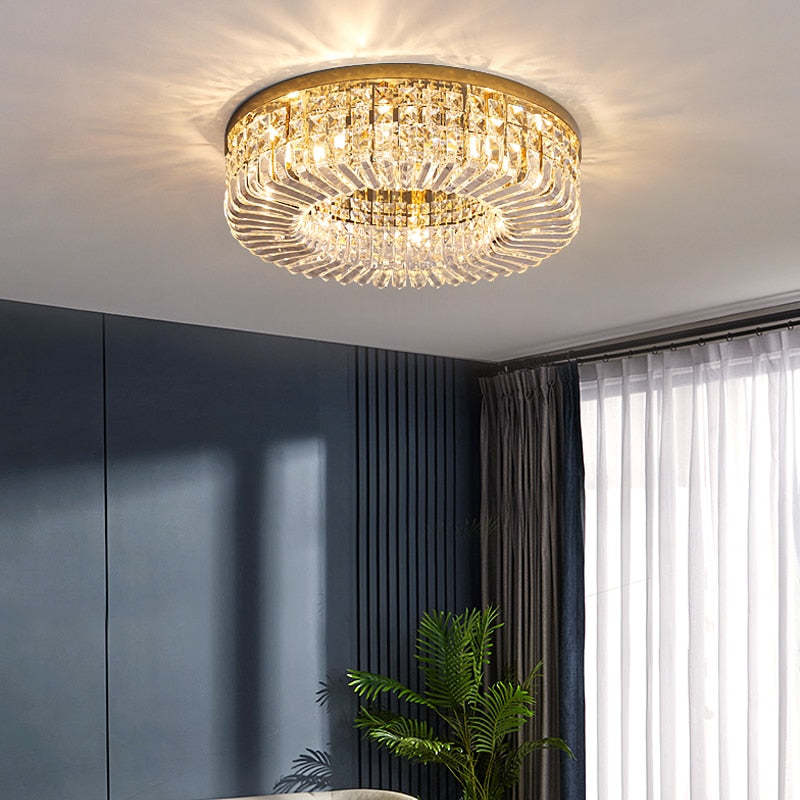 Art Deco Flush Mount Fixture Cylindrical Form