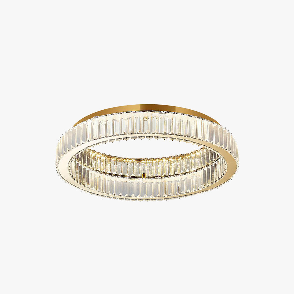 Modern Vertical-Accented Ring Flush Mount LED Light