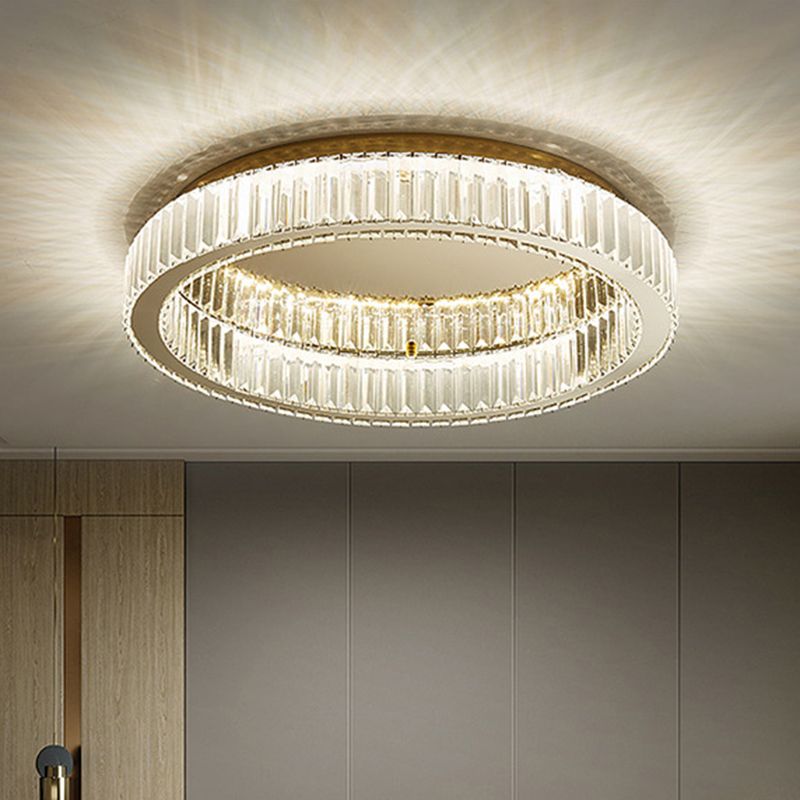 Modern Vertical-Accented Ring Flush Mount LED Light
