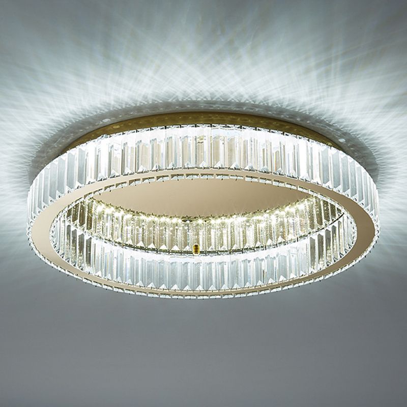 Modern Vertical-Accented Ring Flush Mount LED Light