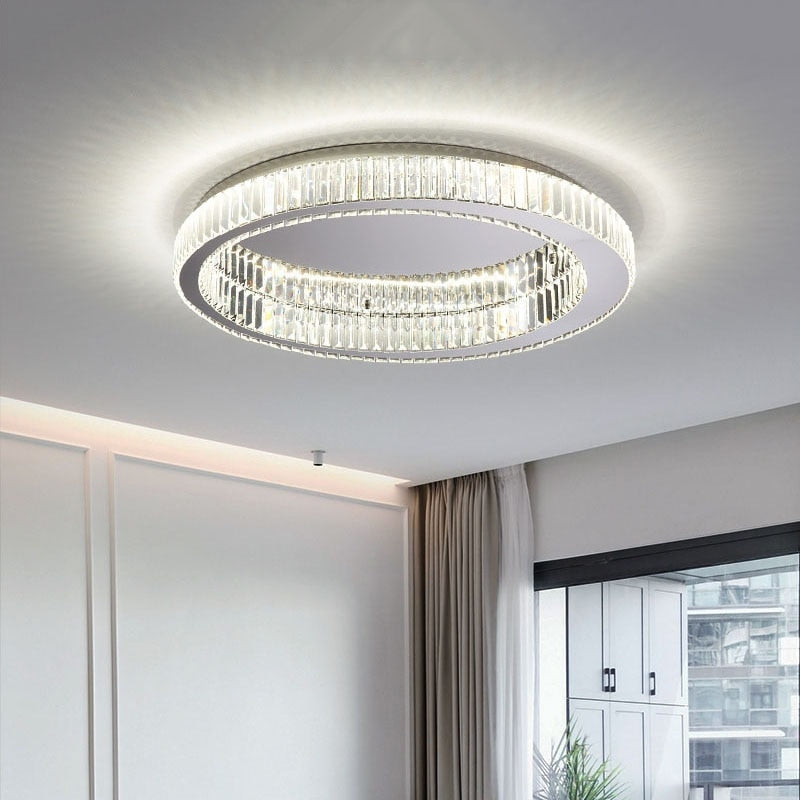 Modern Vertical-Accented Ring Flush Mount LED Light