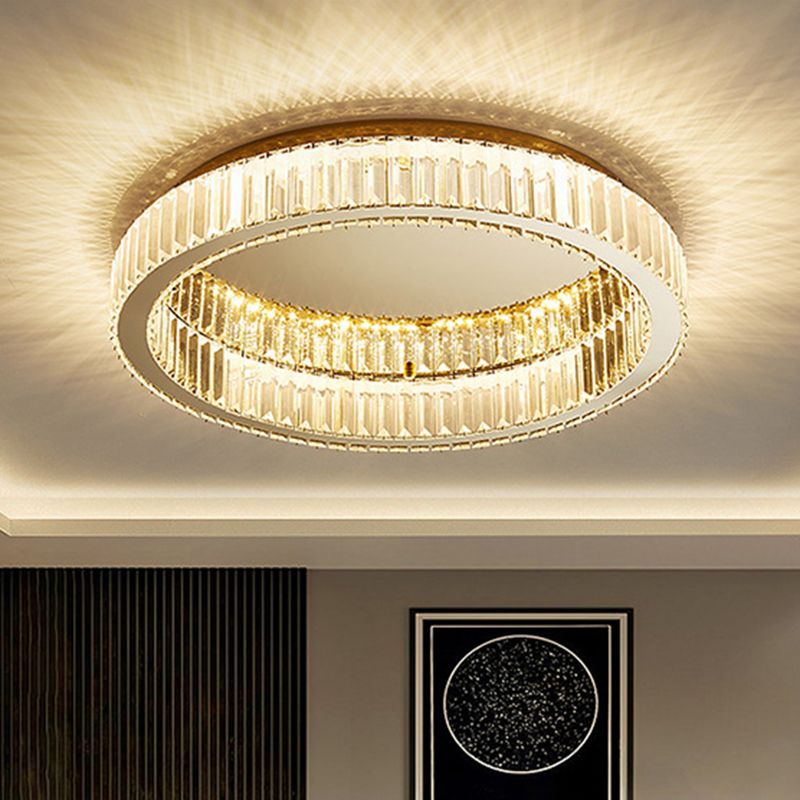 Modern Vertical-Accented Ring Flush Mount LED Light
