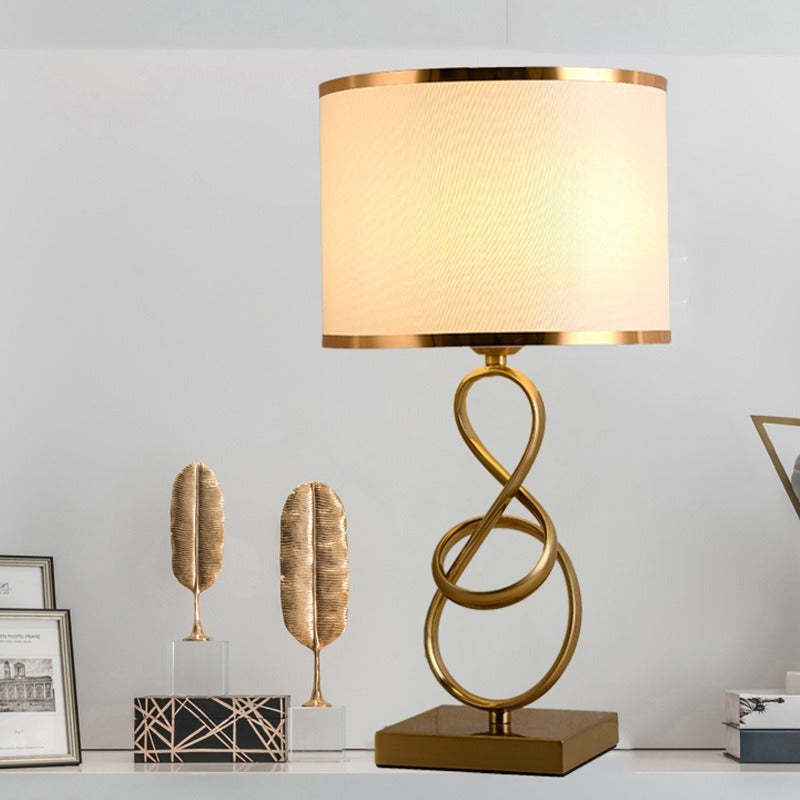Art Deco Floor/Table Lamp with Interwoven-Ring Base