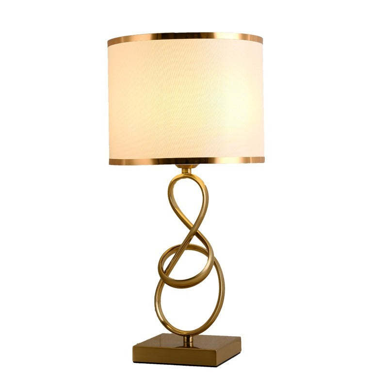 Art Deco Floor/Table Lamp with Interwoven-Ring Base
