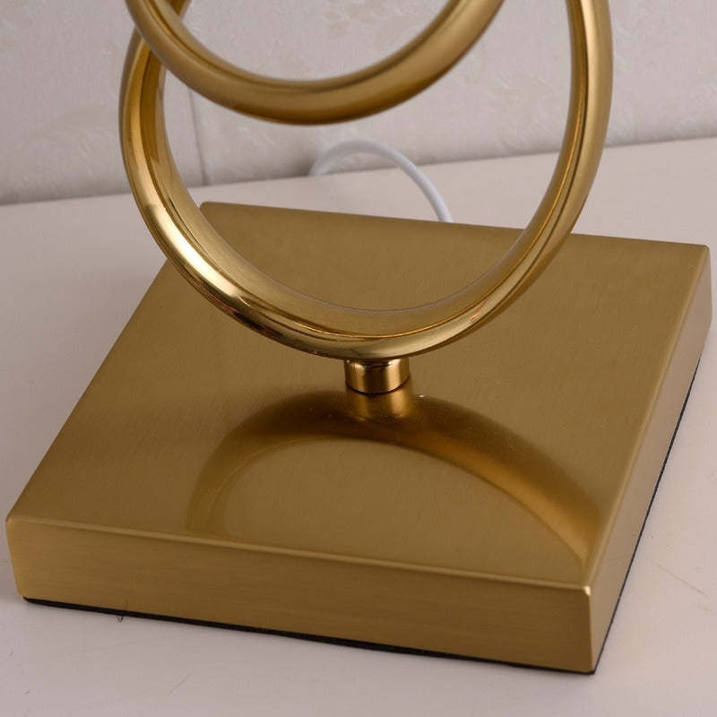 Art Deco Floor/Table Lamp with Interwoven-Ring Base