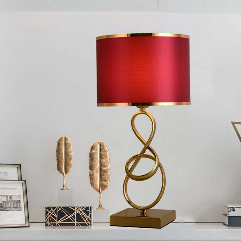 Art Deco Floor/Table Lamp with Interwoven-Ring Base