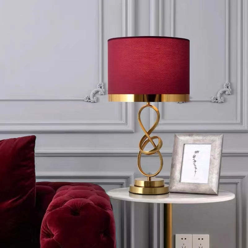 Art Deco Floor/Table Lamp with Interwoven-Ring Base