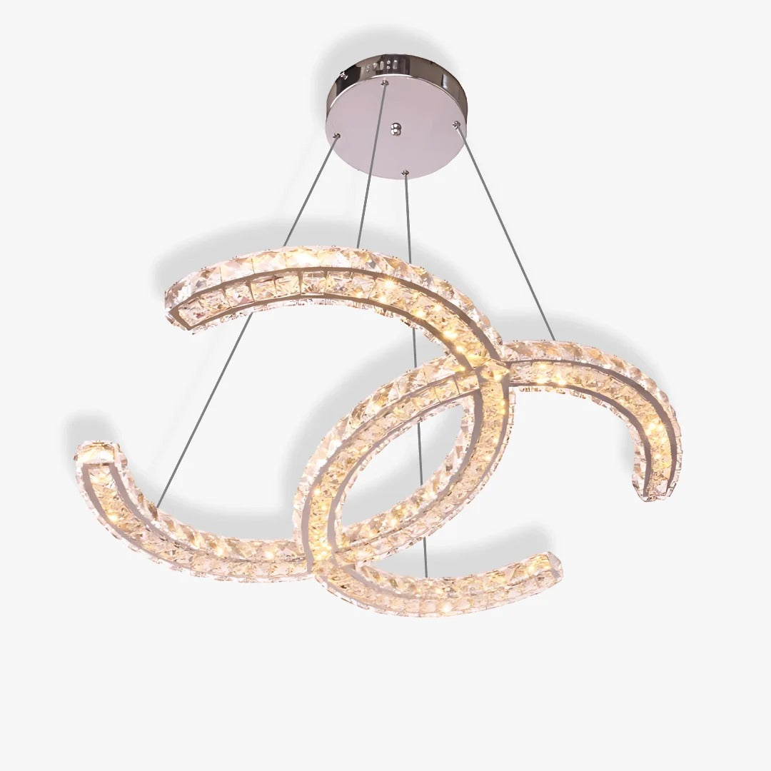 Double C Crystal Chandelier for Modern Spaces